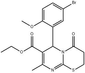 ethyl 6-(5-bromo-2-methoxyphenyl)-8-methyl-4-oxo-3,4-dihydro-2H,6H-pyrimido[2,1-b][1,3]thiazine-7-carboxylate Structure