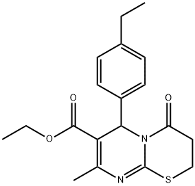 ethyl 6-(4-ethylphenyl)-8-methyl-4-oxo-3,4-dihydro-2H,6H-pyrimido[2,1-b][1,3]thiazine-7-carboxylate,609795-82-6,结构式