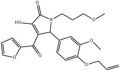 5-[4-(allyloxy)-3-methoxyphenyl]-4-(2-furoyl)-3-hydroxy-1-(3-methoxypropyl)-1,5-dihydro-2H-pyrrol-2-one Struktur