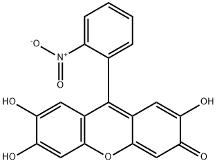 2,6,7-Trihydroxy-9-(2-nitrophenyl)-3H-xanthen-3-one Struktur