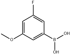 3-氟-5-甲氧基苯硼酸, 609807-25-2, 结构式