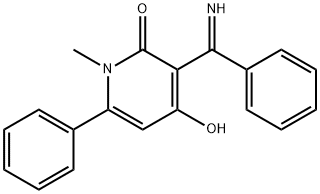 4-hydroxy-3-(α-iminobenzyl)-1-methyl-6-phenylpyridin-2(1h)-one Structure