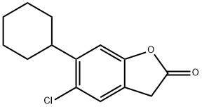 5-クロロ-6-シクロヘキシル-2(3H)-ベンゾフラノン 化学構造式