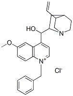 (8α,9R)-9-ヒドロキシ-6′-メトキシ-1′-(フェニルメチル)シンコナン-1′-イウム・クロリド 化学構造式