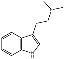 N,N-ジメチル-1H-インドール-3-エタンアミン 化学構造式