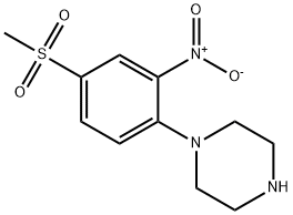 Piperazine, 1-[4-(methylsulfonyl)-2-nitrophenyl]- (9CI) Structure