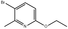 3-ブロモ-6-エトキシ-2-メチルピリジン 化学構造式