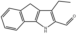 Indeno[1,2-b]pyrrole-2-carboxaldehyde, 3-ethyl-1,4-dihydro- (9CI) Structure