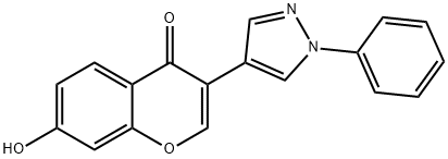 7-羟基-3-(1-苯基-1H-吡唑-4-基)-4H-1-苯并吡喃-4-酮 结构式