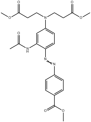 4-[[2-(乙酰氨基)-4-[双(3-甲氧基-3-氧代丙基)氨基]苯基]偶氮]苯甲酸甲酯 结构式