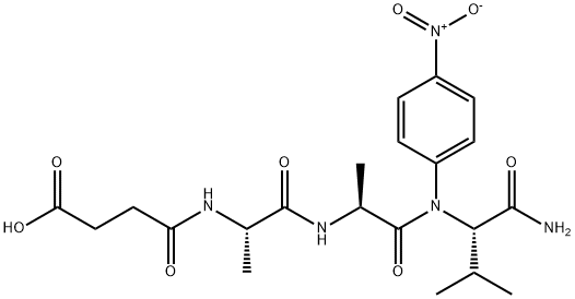 N-(3-カルボキシ-1-オキソプロピル)-L-Ala-L-Ala-N-(4-ニトロフェニル)-L-Val-NH2 化学構造式