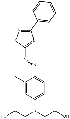 2,2'-[[3-甲基-4-[(3-苯基-1,2,4-噻二唑-5-基)偶氮]苯基]亚氨]双乙醇 结构式