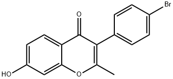 3-(4-ブロモフェニル)-7-ヒドロキシ-2-メチル-4H-クロメン-4-オン 化学構造式