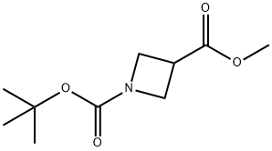 1-(叔丁氧基羰基)氮杂环丁烷-3-甲酸甲酯,610791-05-4,结构式