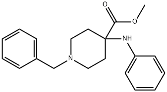 1-ベンジル-4-アニリノピペリジン-4-カルボン酸メチル 化学構造式
