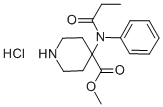 METHYL 4-(PHENYL-PROPIONYL-AMINO)-PIPERIDINE-4-CARBOXYLATE HCL Struktur