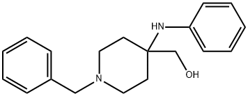 4-(フェニルアミノ)-1-(フェニルメチル)-4-ピペリジンメタノール 化学構造式