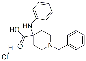 1-benzyl-4-(phenylamino)piperidine-4-carboxylic acid monohydrochloride Struktur