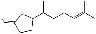 4,5-ジヒドロ-5-(1,5-ジメチル-4-ヘキセニル)-2(3H)-フラノン 化学構造式