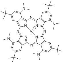 バナジル 3,10,17,24-テトラ-TERT-ブチル-1,8,15,22-テトラキス(ジメチルアミノ)-29H,31H-フタロシアニン 化学構造式