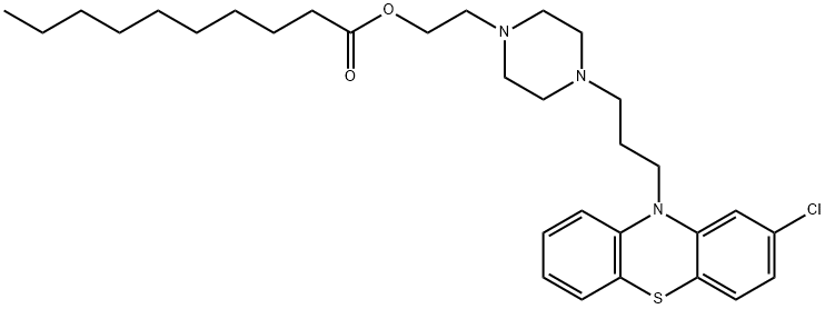 2-[4-[3-(2-chloro-10H-phenothiazin-10-yl)propyl]-1-piperazinyl]ethyl decanoate  Struktur