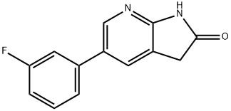 5-(3-fluorophenyl)-1H-pyrrolo[2,3-b]pyridin-2(3H)-one Struktur
