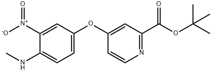 2-Pyridinecarboxylic acid, 4-[4-(methylamino)-3-nitrophenoxy]-, 1,1-dimethylethyl ester Structure