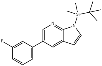 1H-Pyrrolo[2,3-b]pyridine, 1-[(1,1-dimethylethyl)dimethylsilyl]-5-(3-fluorophenyl)- Structure