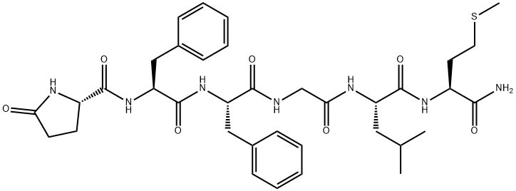 PYR-PHE-PHE-GLY-LEU-MET-NH2 Structure