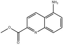 2-Quinolinecarboxylicacid,5-amino-,methylester(9CI) Struktur