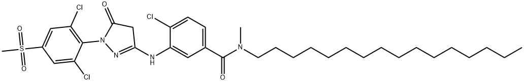 4-chloro-3-[[1-[2,6-dichloro-4-(methylsulphonyl)phenyl]-4,5-dihydro-5-oxo-1H-pyrazol-3-yl]amino]-N-hexadecyl-N-methylbenzamide Structure