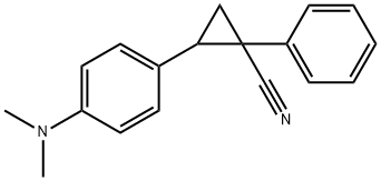 2-[p-(ジメチルアミノ)フェニル]-1-フェニルシクロプロパンカルボニトリル 化学構造式