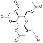 CYANOMETHYL 2,3,4,6-TETRA-O-ACETYL-1-THIO-BETA-D-GALACTOPYRANOSIDE 化学構造式