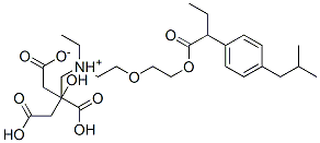 α-エチル-4-(2-メチルプロピル)ベンゼン酢酸2-[2-(ジエチルアミノ)エトキシ]エチル/2-ヒドロキシ-1,2,3-プロパントリカルボン酸 化学構造式