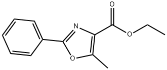 5-メチル-2-フェニル-オキサゾール-4-カルボン酸エチルエステル 化学構造式