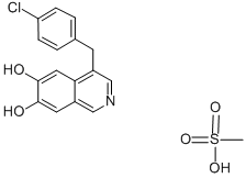 4-(4-CHLOROPHENYLMETHYL)-6,7-DIMETHOXY-ISOQUINOLINE METHANESULFONATE (1:1) 化学構造式