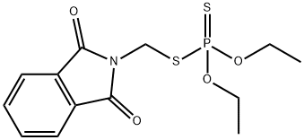 ジチオりん酸O,O-ジエチルS-[(1,3-ジヒドロ-1,3-ジオキソ-2H-イソインドール-2-イル)メチル] 化学構造式
