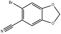 6-ブロモ-1,3-ベンゾジオキソール-5-カルボニトリル 化学構造式