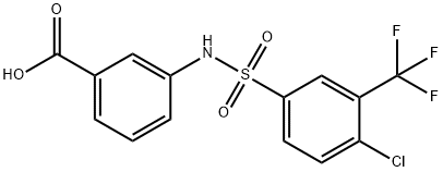 3-[[[4-Chloro-3-(trifluoromethyl)phenyl]sulfonyl]amino]benzoic acid Struktur