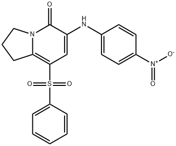 8-BENZENESULFONYL-6-(4-NITROPHENYLAMINO)-2,3-DIHYDRO-1H-INDOLIZIN-5-ONE Structure