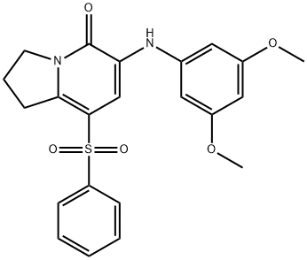 8-BENZENESULFONYL-6-(3,5-DIMETHOXYPHENYLAMINO)-2,3-DIHYDRO-1H-INDOLIZIN-5-ONE 结构式