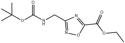 Ethyl 3-((tert-butoxycarbonylamino)methyl)-1,2,4-oxadiazole-5-carboxylate Structure