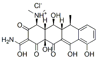 [(1S,3Z,4aS,11R,11aR,12S,12aR)-3-(amino-hydroxy-methylidene)-4a,6,7,12-tetrahydroxy-11-methyl-2,4,5-trioxo-11,11a,12,12a-tetrahydro-1H-tetracen-1-yl]-dimethyl-azanium chloride 结构式