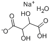 (+)-重酒石酸ナトリウム一水和物 化学構造式