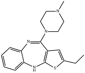2-乙基-4-<4-甲基-1-哌嗪基>-10H-噻吩并<2,3-B><1,5>苯并二氮卓,61325-71-1,结构式