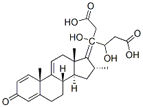 20,21-dihydroxy-16alpha-methylpregna-1,4,9(11),17(20)-tetraen-3-one 20,21-di(acetate) 结构式