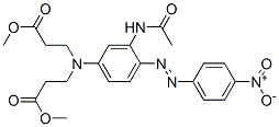 methyl N-[3-(acetylamino)-4-[(4-nitrophenyl)azo]phenyl]-N-(3-methoxy-3-oxopropyl)-beta-alaninate Struktur