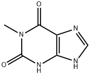 3,7-ジヒドロ-1-メチル-1H-プリン-2,6-ジオン 化学構造式