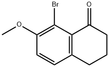 8-Bromo-7-methoxy-1,2,3,4-tetrahydro-naphthalen-1-one Struktur