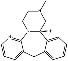 (14bR)-1,2,3,4,10,14b-ヘキサヒドロ-2-メチルピラジノ[2,1-a]ピリド[2,3-c][2]ベンゾアゼピン 化学構造式